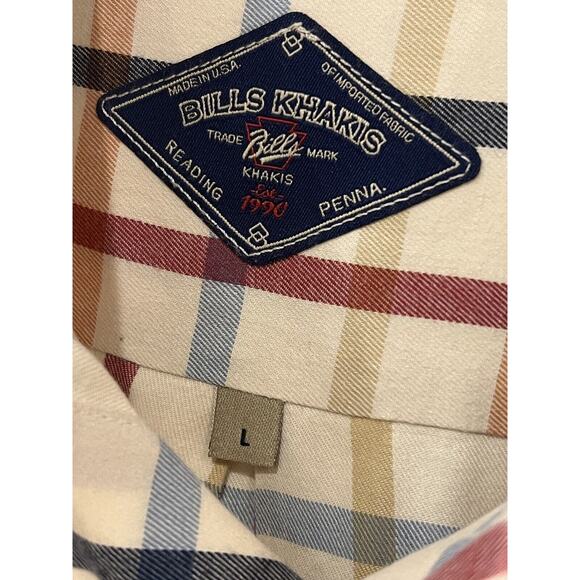 Bills Khakis Shirt Men's Large Button Down Multicolor Plaid Long Sleeve - Picture 3 of 4